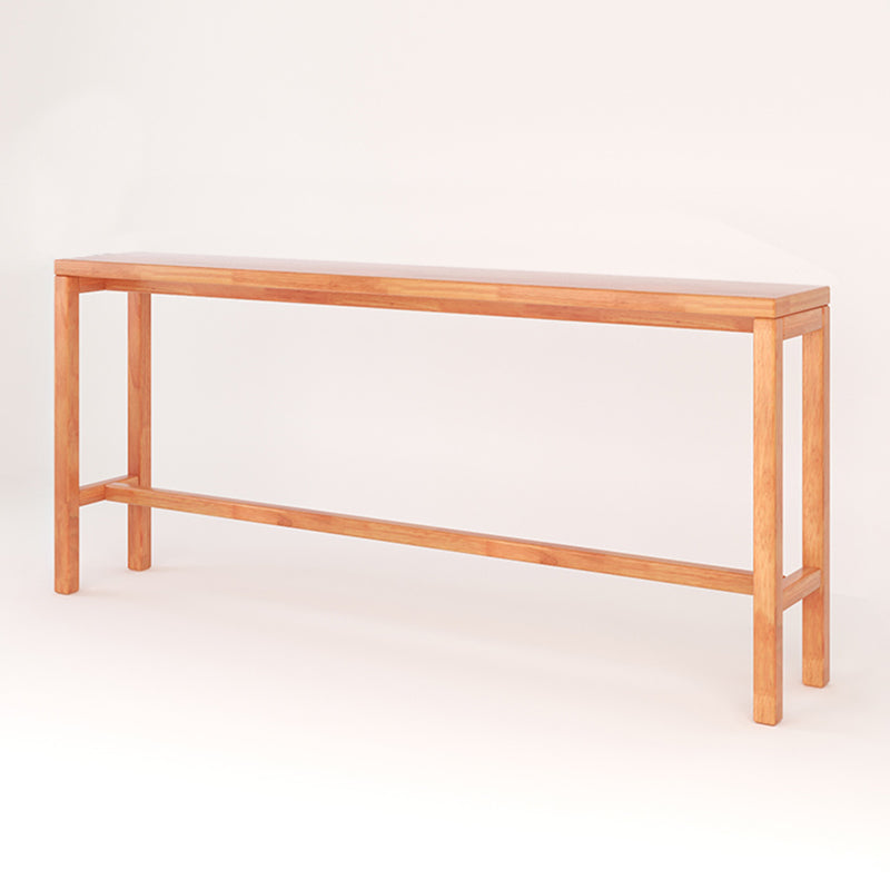 Modern Dining Room Rectangle Trestle Solid Wood Bar Dining Table