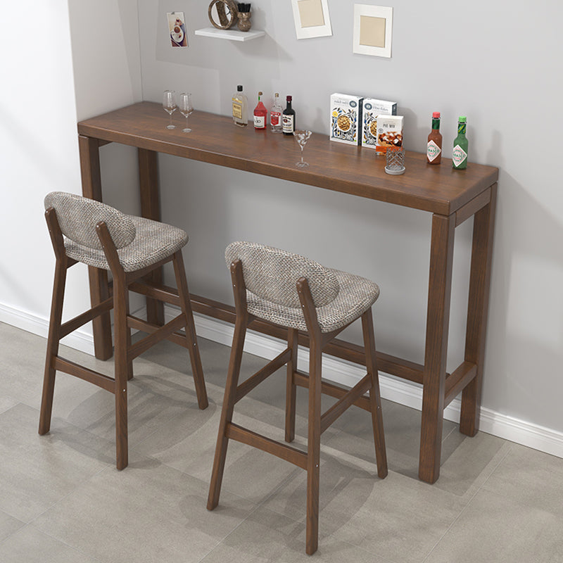 Modern Dining Room Rectangle Trestle Solid Wood Bar Dining Table