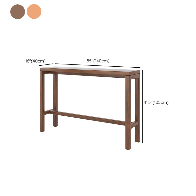 Modern Dining Room Rectangle Trestle Solid Wood Bar Dining Table
