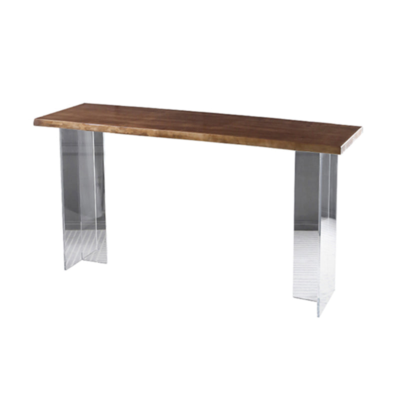 Modern Solid Wood Acrylic Base Bar Table for Kitchen Dining Room