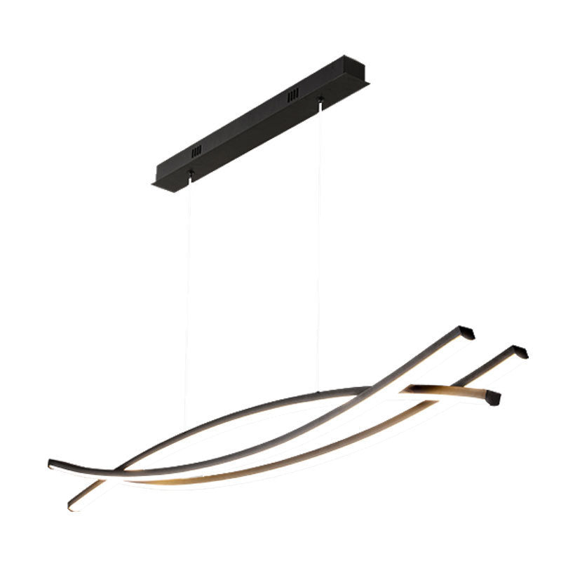 3 Lights Metal Geometric Island Lighting Kit Simplicity in Black