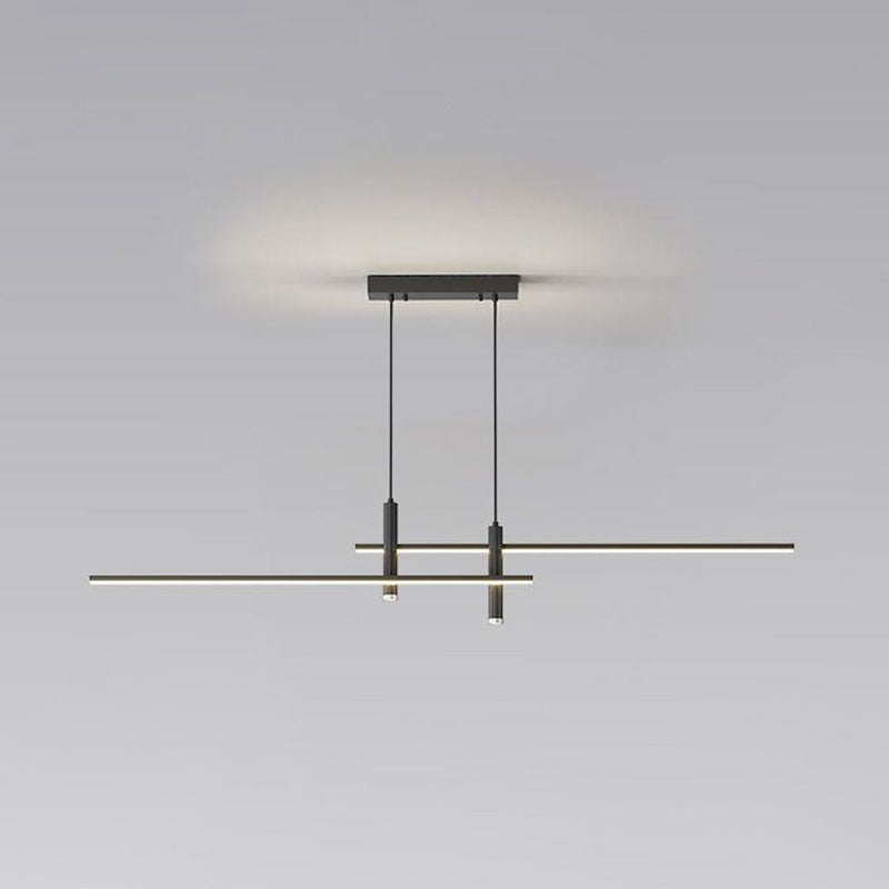 3 Lights Metal Linear Modern Hanging Island Lights for Dining Room