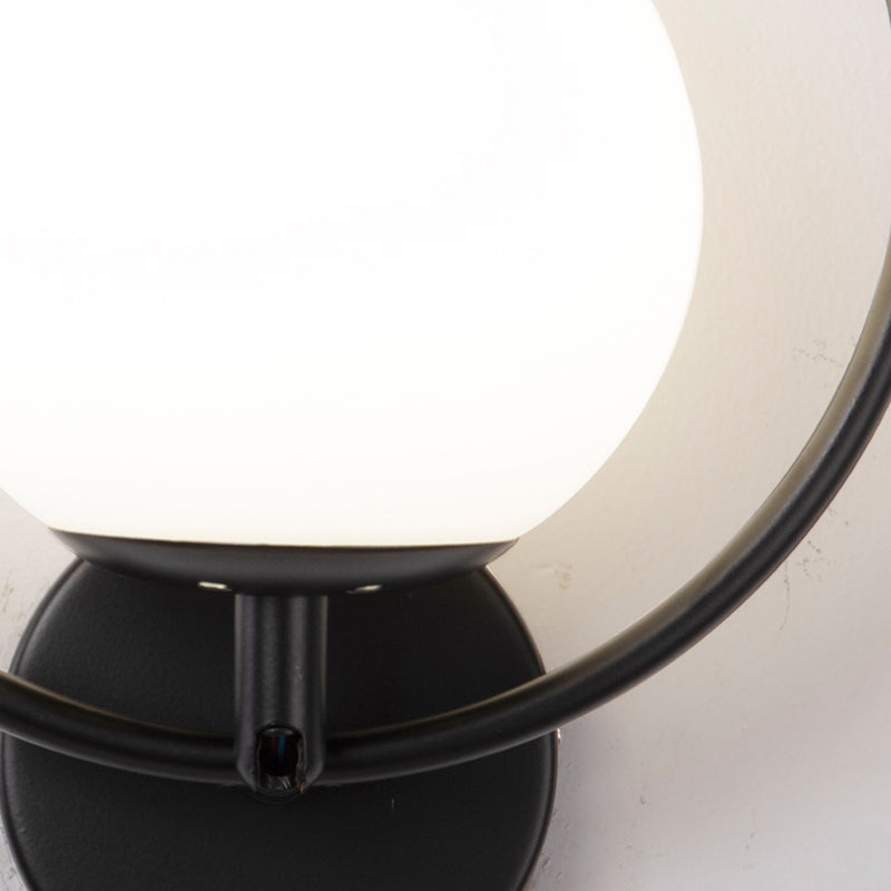 Modern Style Wall Mount Lamp 1-Light Spherical with Glass Shade for Bedroom