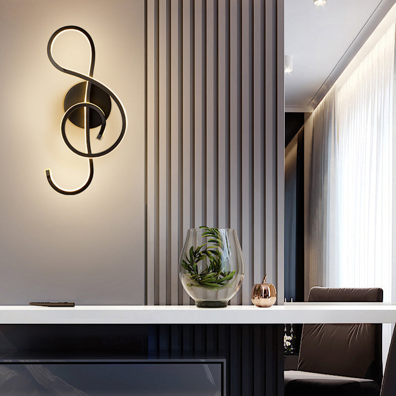 Geometric Wall Light Fixture Modern Metal 1 Light in Black/White