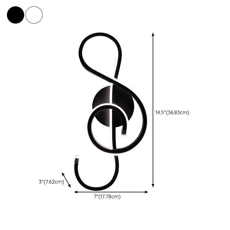 Geometric Wall Light Fixture Modern Metal 1 Light in Black/White