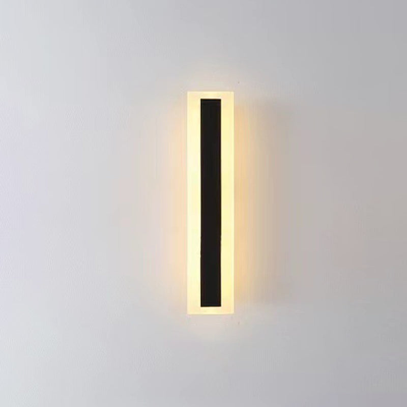 Linear Outside Wall Light Fixture Modern Metal 1 Light in Black Finish