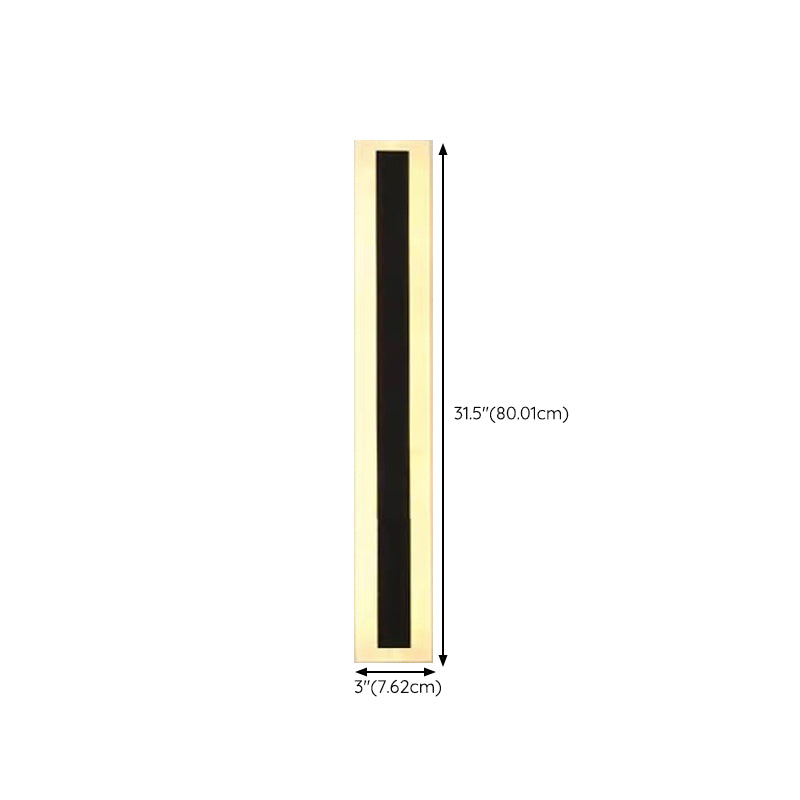 Linear Outside Wall Light Fixture Modern Metal 1 Light in Black Finish