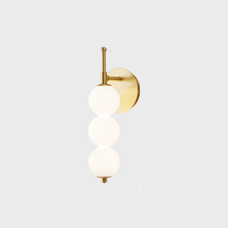 Contemporary Metal Ball Shape Wall Sconce with Glass Shade for Living Room