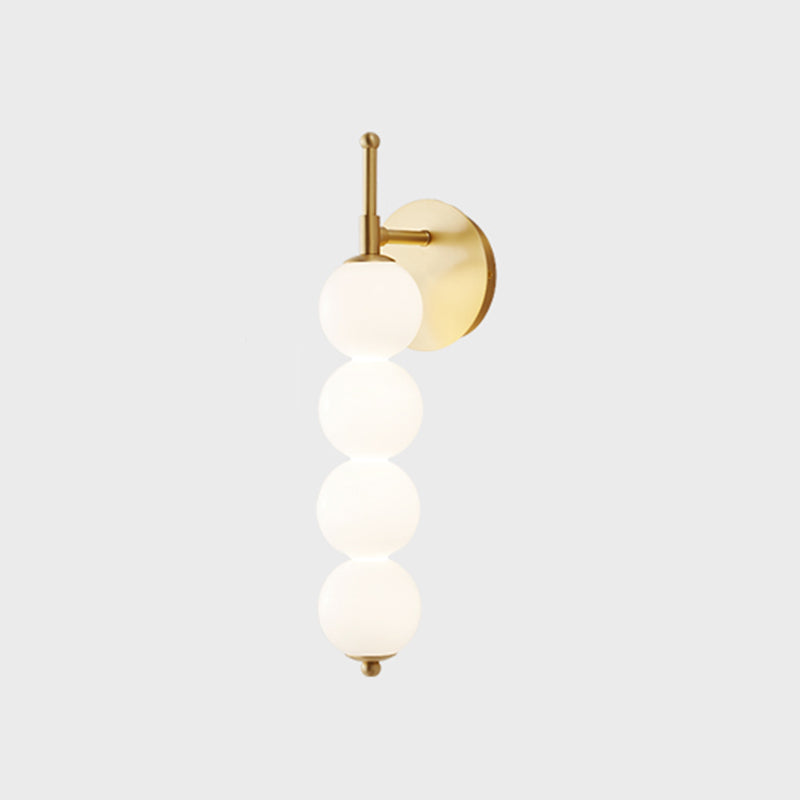Contemporary Metal Ball Shape Wall Sconce with Glass Shade for Living Room