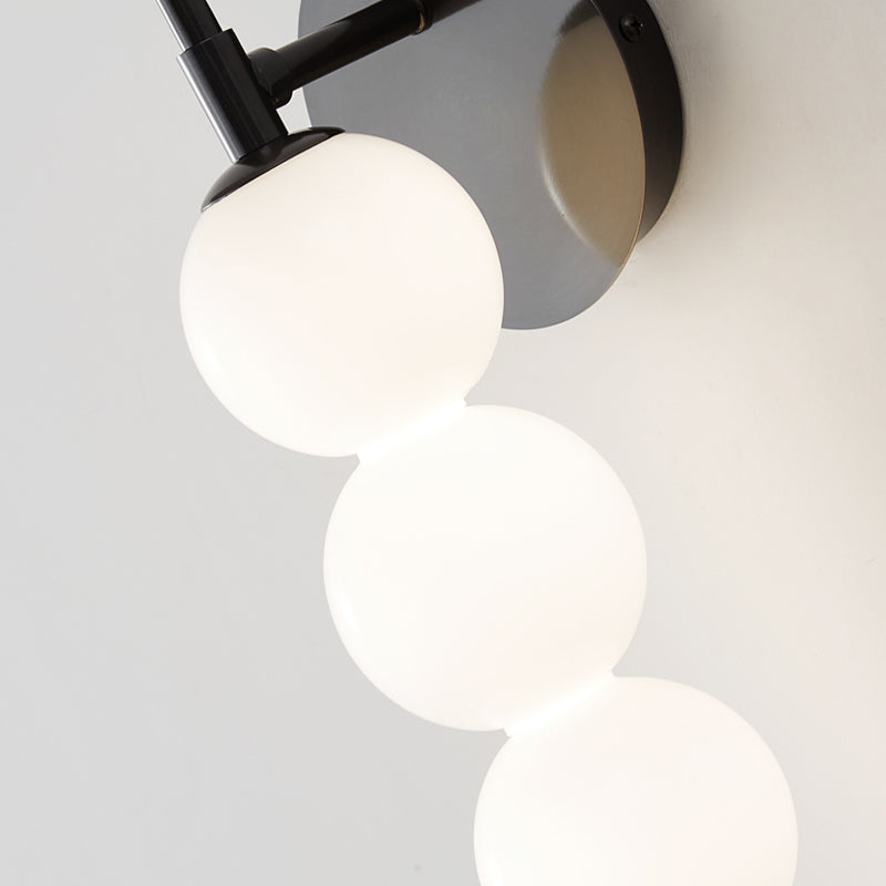 Contemporary Metal Ball Shape Wall Sconce with Glass Shade for Living Room