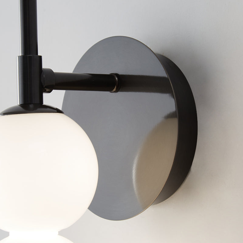 Contemporary Metal Ball Shape Wall Sconce with Glass Shade for Living Room