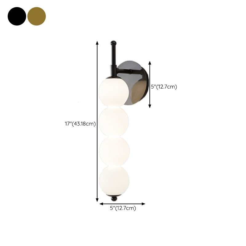 Contemporary Metal Ball Shape Wall Sconce with Glass Shade for Living Room