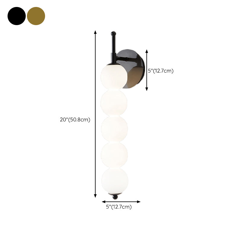 Contemporary Metal Ball Shape Wall Sconce with Glass Shade for Living Room