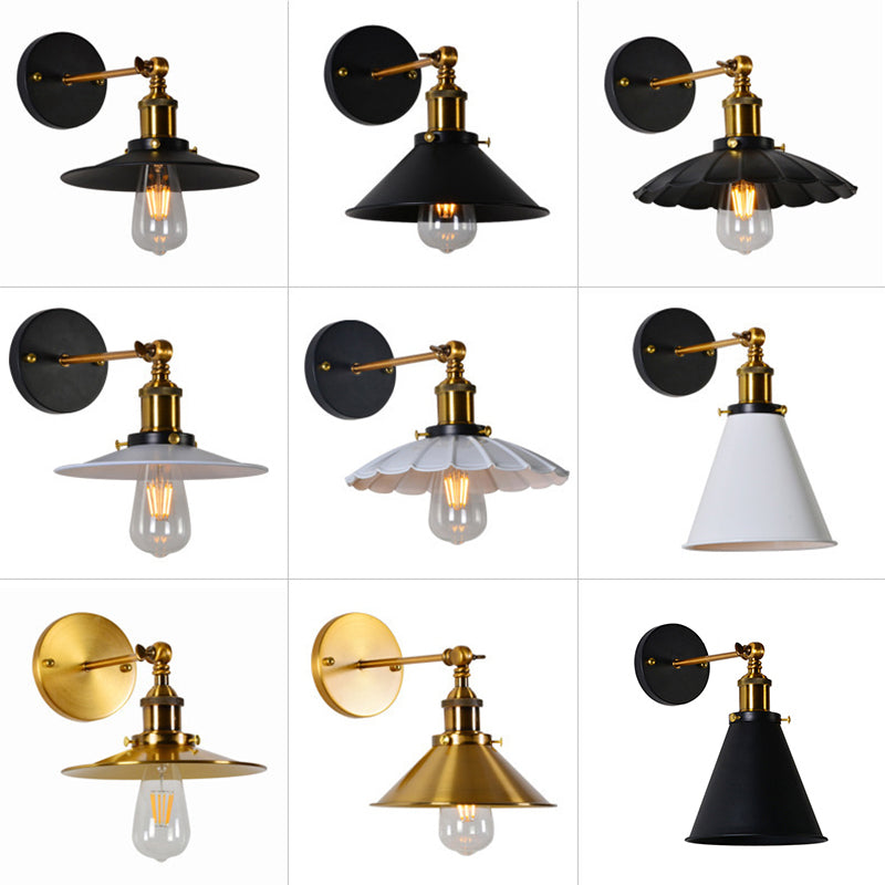 Postmodern Minimalist Wall Light Fixture with Metal Shade for Sitting Room