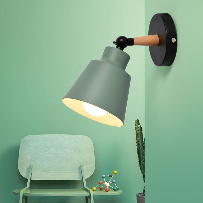 Postmodern Colorful Wall Light Fixture with Metal Shade for Sitting Room