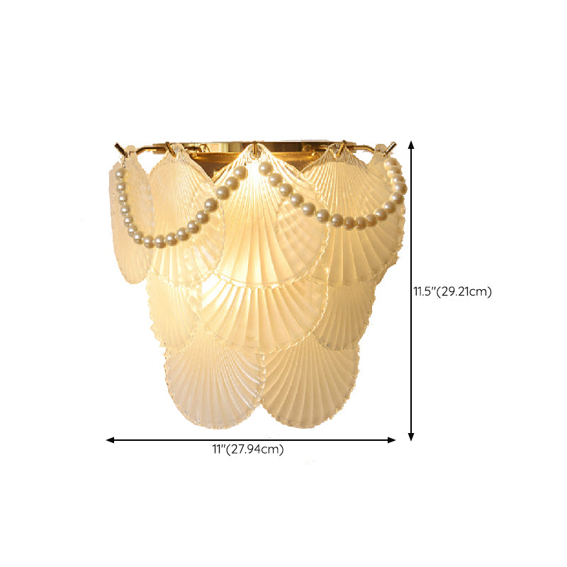 Postmodern Golden Wall Light Fixture with Glass Shade for Sitting Room