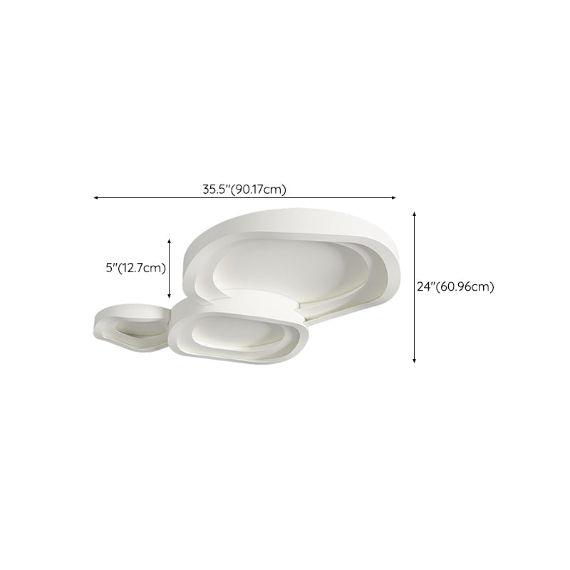 Nordic Style Ceiling Light Fixture White Flush Mount for Living Room