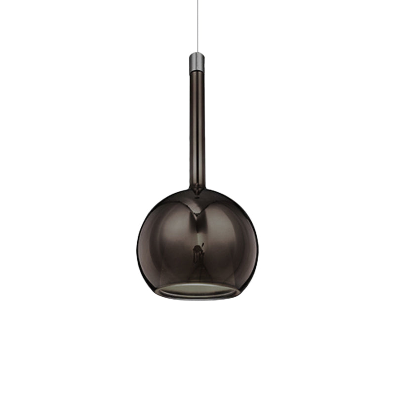 Colgante de suspensión esférica de vidrio de oro ahumado/ámbar/rosa contemporáneo 1 claro/níquel/cromo led colgante lámpara de luz