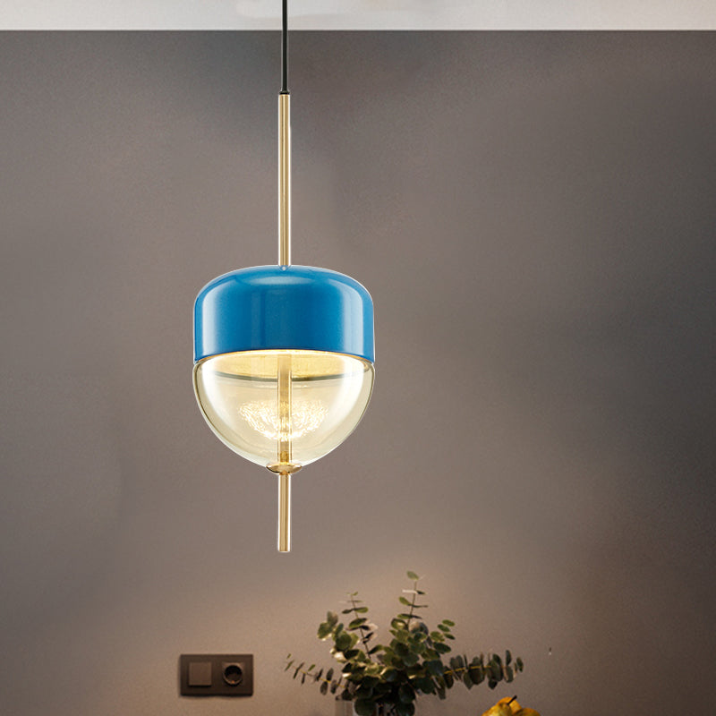 Elipsoidal/cono/Long Cónselo Lucina colgante de vidrio transparente LED Posmodernista Gold/Blue Hanging Light Kit en luz blanca/cálida