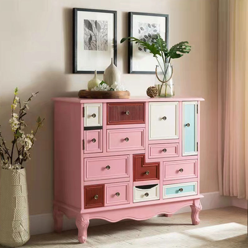Solid Wood Storage Chest Coastal Storage Chest Dresser with 9 Drawers