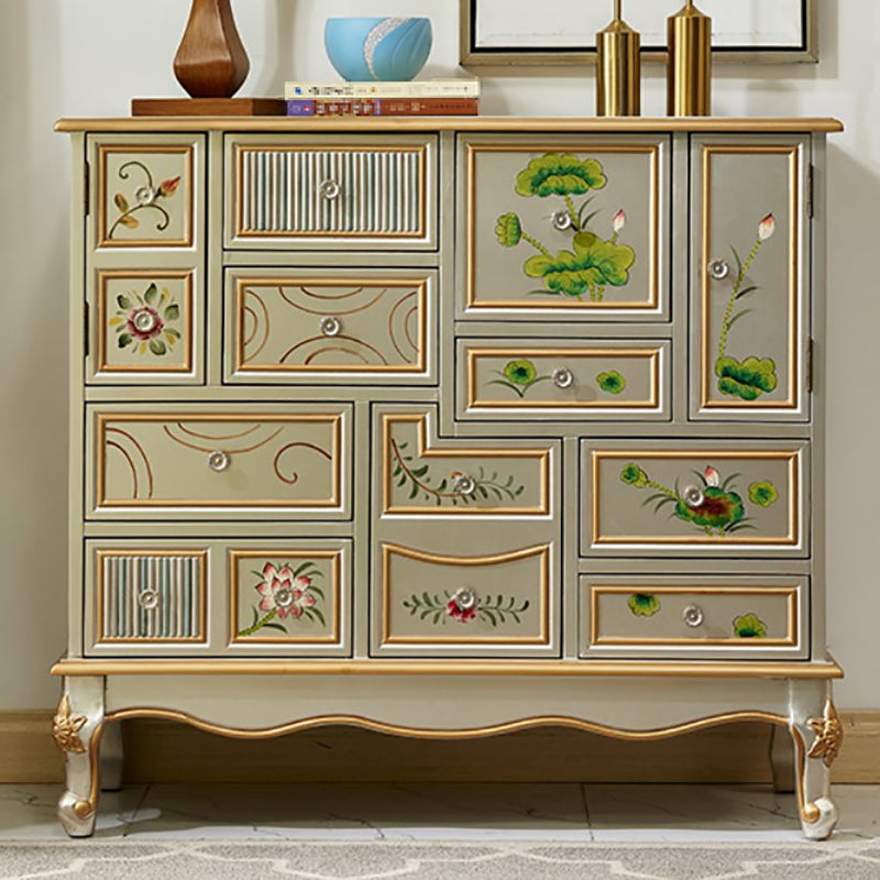 Solid Wood Storage Chest Coastal Storage Chest Dresser with 9 Drawers