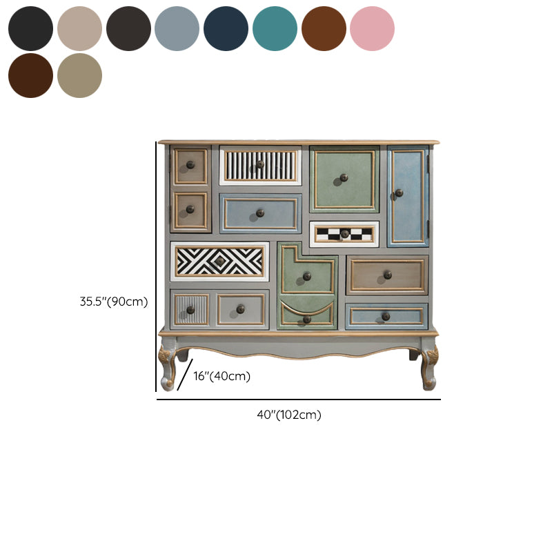 Solid Wood Storage Chest Coastal Storage Chest Dresser with 9 Drawers