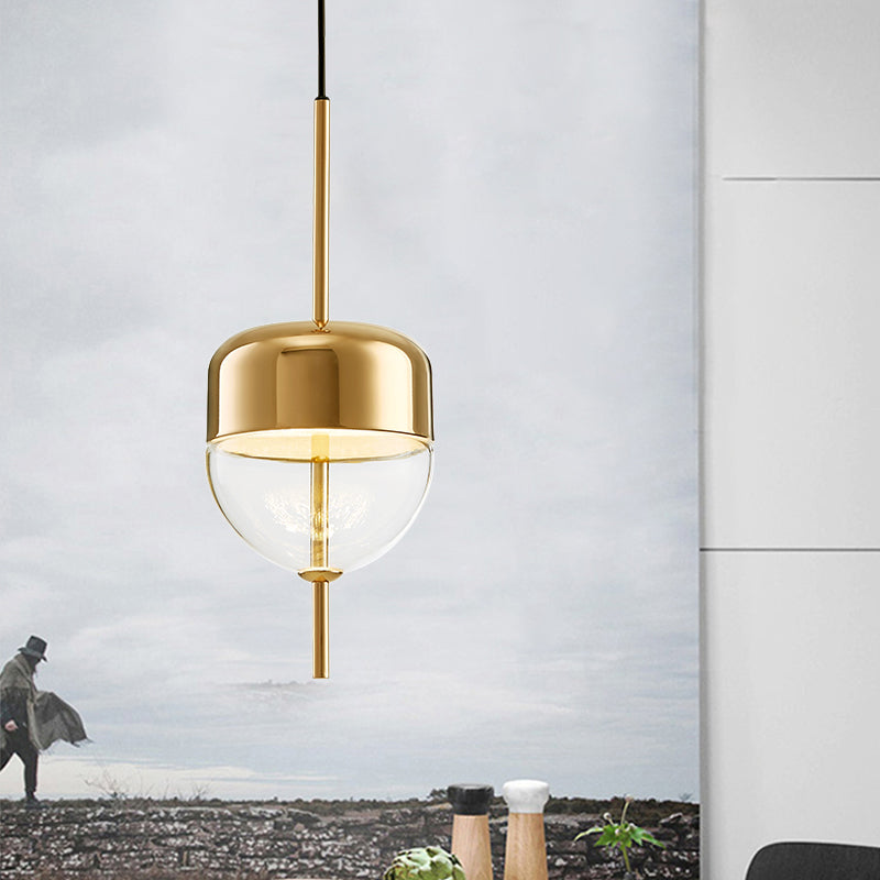 Elipsoidal/cono/Long Cónselo Lucina colgante de vidrio transparente LED Posmodernista Gold/Blue Hanging Light Kit en luz blanca/cálida