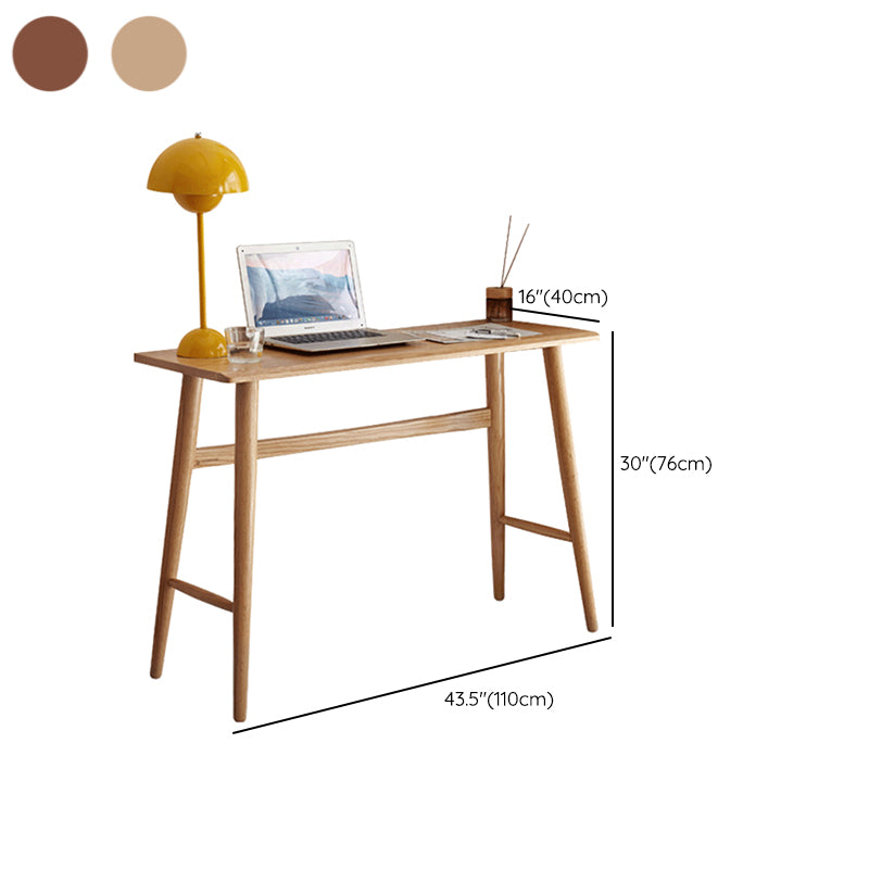 Solid Wood Home Office Desk Contemporary Trestle Base Writing Desk