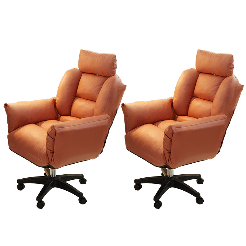 Modern Desk Chair Slide Adjustable Seat Height Armless Office Chair with Wheels