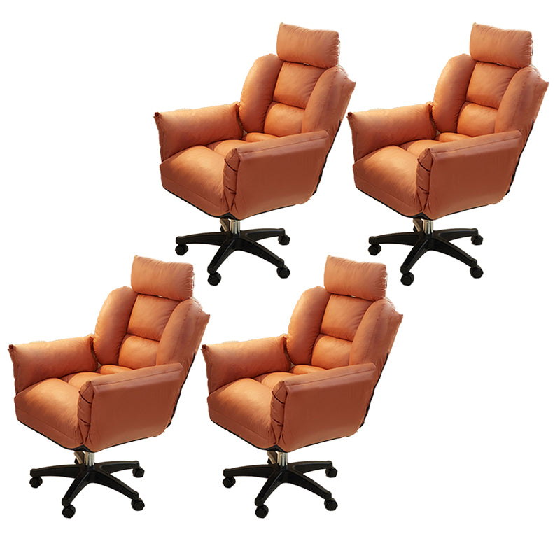 Modern Desk Chair Slide Adjustable Seat Height Armless Office Chair with Wheels