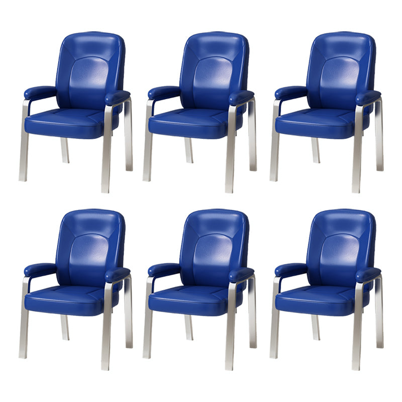 Modern Office Chair No Wheels Leather Desk Chair for Meeting Room