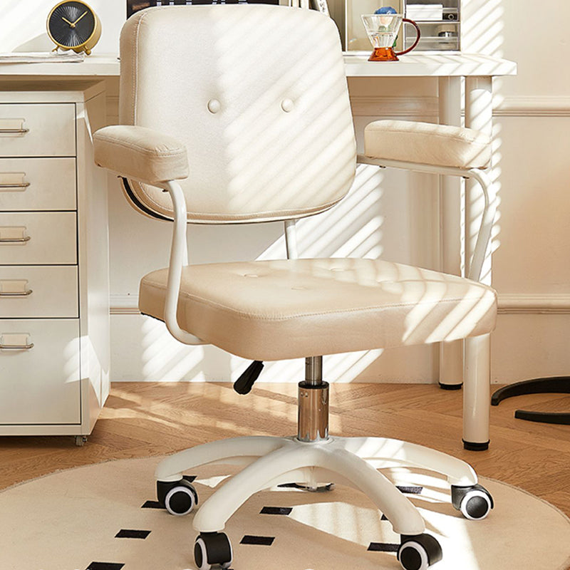 Padded Arms Modern Swivel Chair Adjustable Seat Height Office Chair with Wheels