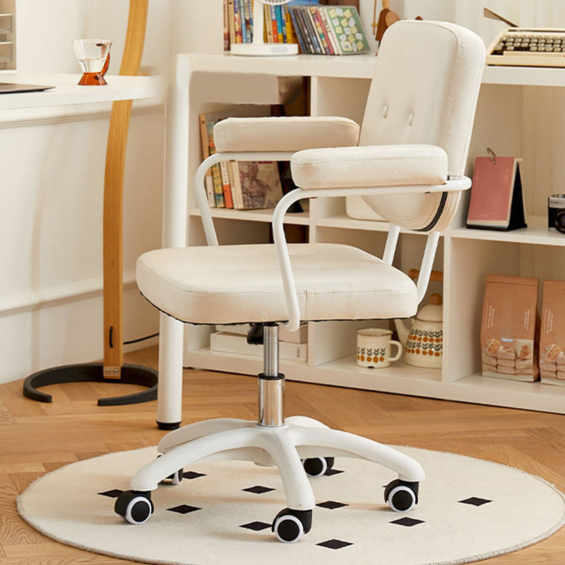 Padded Arms Modern Swivel Chair Adjustable Seat Height Office Chair with Wheels