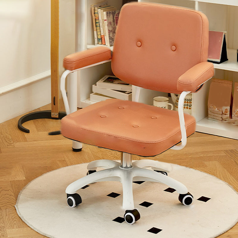 Padded Arms Modern Swivel Chair Adjustable Seat Height Office Chair with Wheels