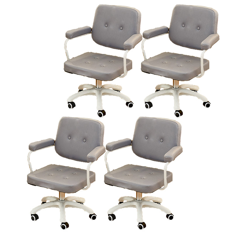 Padded Arms Modern Swivel Chair Adjustable Seat Height Office Chair with Wheels