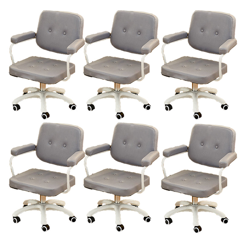 Padded Arms Modern Swivel Chair Adjustable Seat Height Office Chair with Wheels