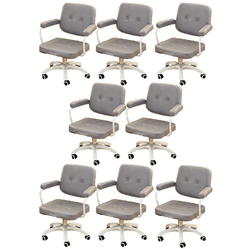 Padded Arms Modern Swivel Chair Adjustable Seat Height Office Chair with Wheels