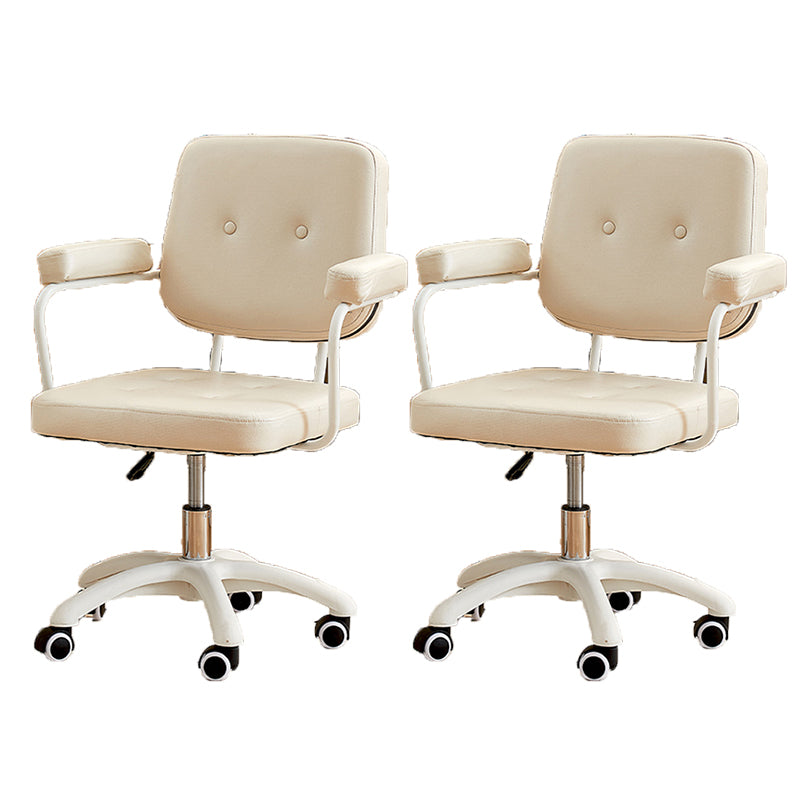Padded Arms Modern Swivel Chair Adjustable Seat Height Office Chair with Wheels