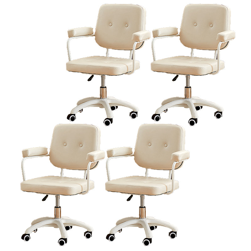 Padded Arms Modern Swivel Chair Adjustable Seat Height Office Chair with Wheels