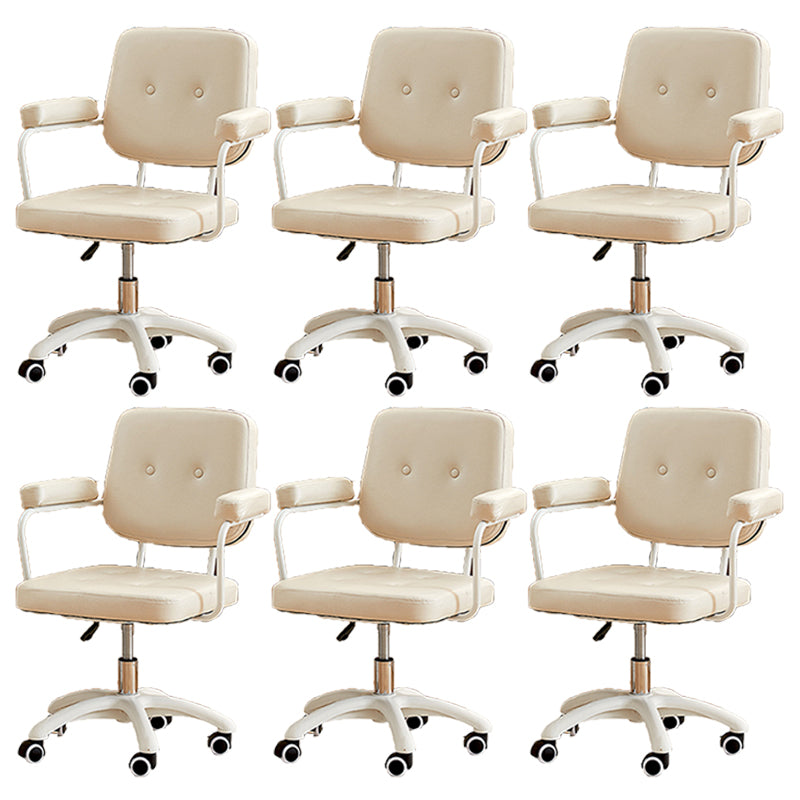 Padded Arms Modern Swivel Chair Adjustable Seat Height Office Chair with Wheels