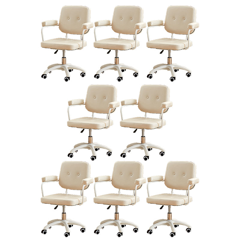 Padded Arms Modern Swivel Chair Adjustable Seat Height Office Chair with Wheels