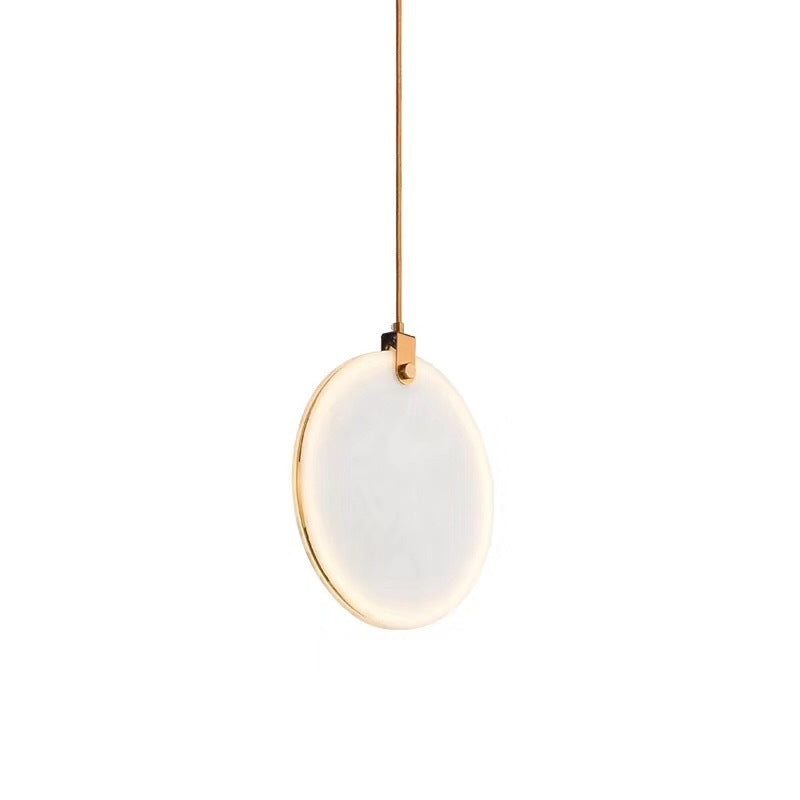 8"/10"/12" Wide White Glass Round Pendant Lamp Post-Modern Led Hanging Light Fixture in White/Warm Light