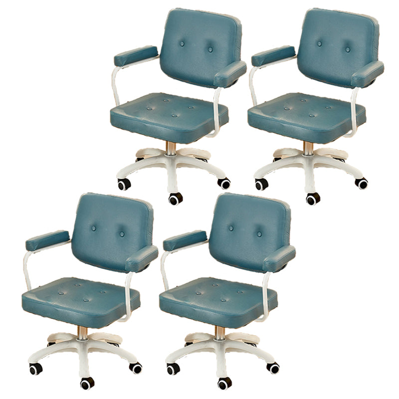 Padded Arms Modern Swivel Chair Adjustable Seat Height Office Chair with Wheels