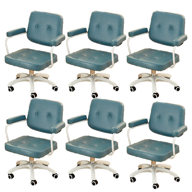 Padded Arms Modern Swivel Chair Adjustable Seat Height Office Chair with Wheels