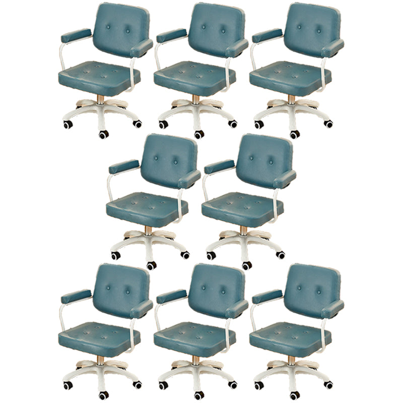Padded Arms Modern Swivel Chair Adjustable Seat Height Office Chair with Wheels