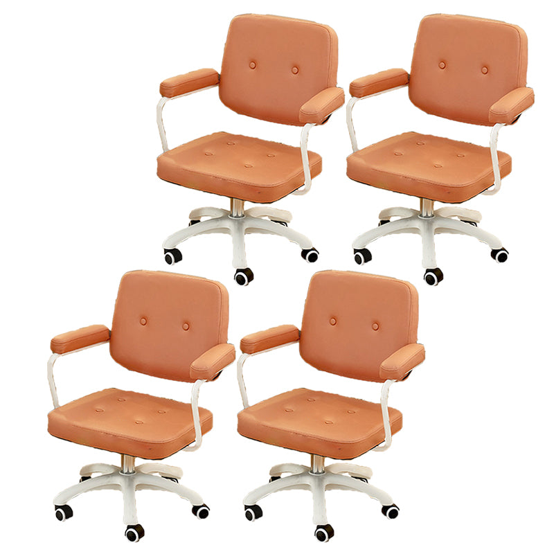 Padded Arms Modern Swivel Chair Adjustable Seat Height Office Chair with Wheels