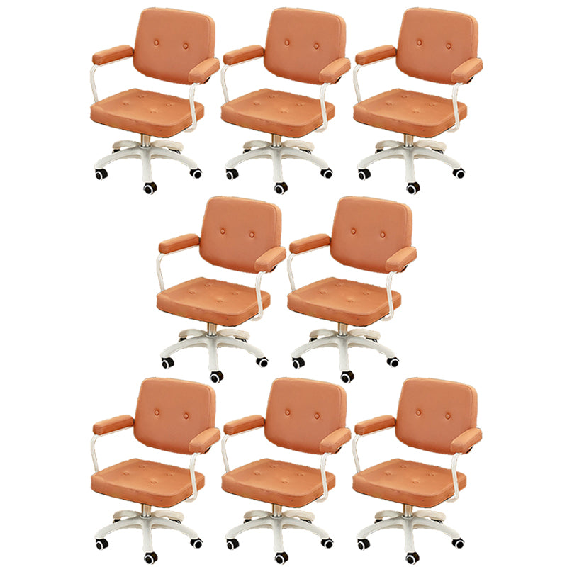 Padded Arms Modern Swivel Chair Adjustable Seat Height Office Chair with Wheels