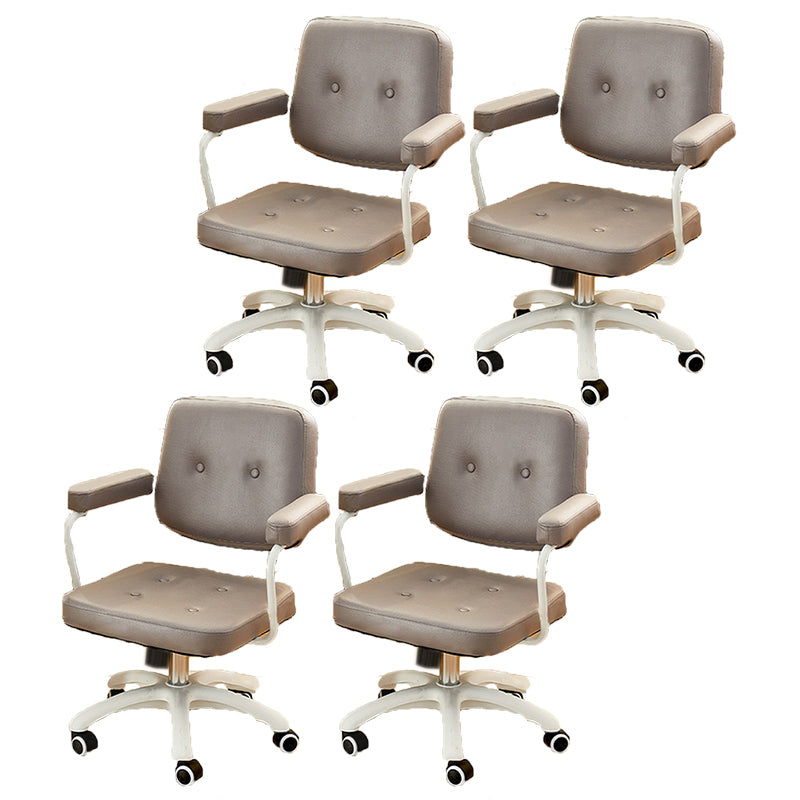 Padded Arms Modern Swivel Chair Adjustable Seat Height Office Chair with Wheels