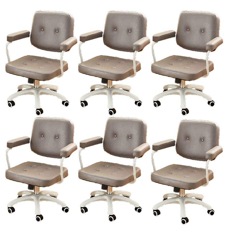 Padded Arms Modern Swivel Chair Adjustable Seat Height Office Chair with Wheels