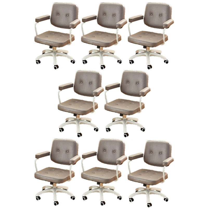 Padded Arms Modern Swivel Chair Adjustable Seat Height Office Chair with Wheels